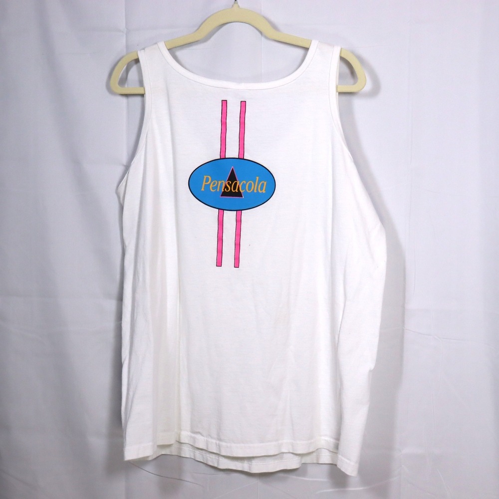 Vintage Anvil‎ Pride 2000 Tank Top XL White Mens Pensacola Graphic Florida